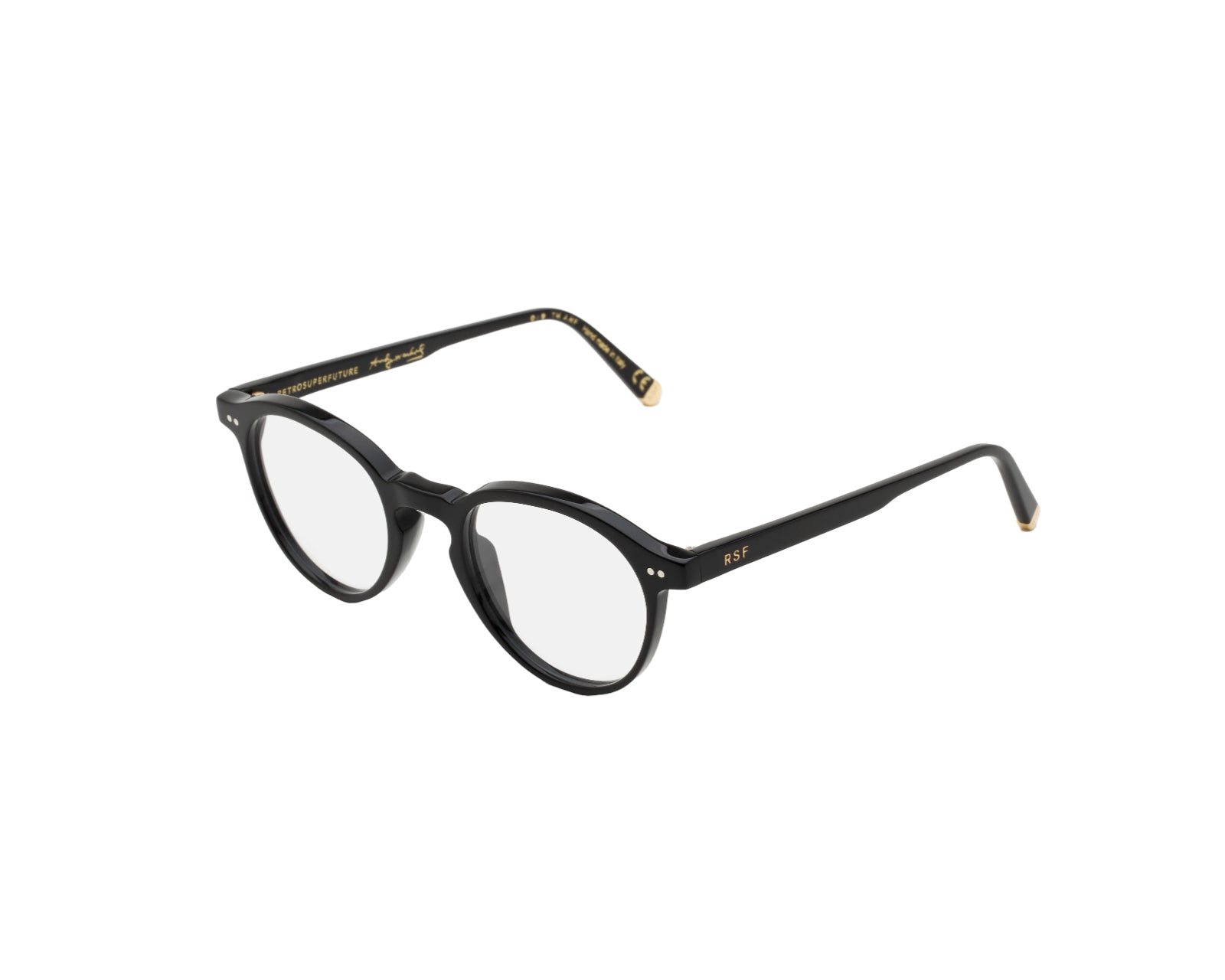 8059026086583 - Unisex IT4 The Warhol Optical Nero Rahmen von BRILLEN Acetat Schwarz  Rund