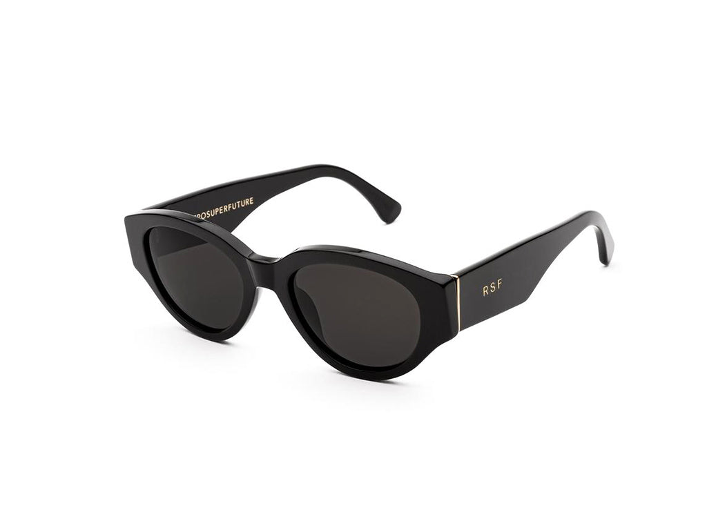 8059026092980 - Unisex L3I Drew Mama Black Gläser SONNENBRILLEN Acetat Schwarz Schwarz Rund Normal