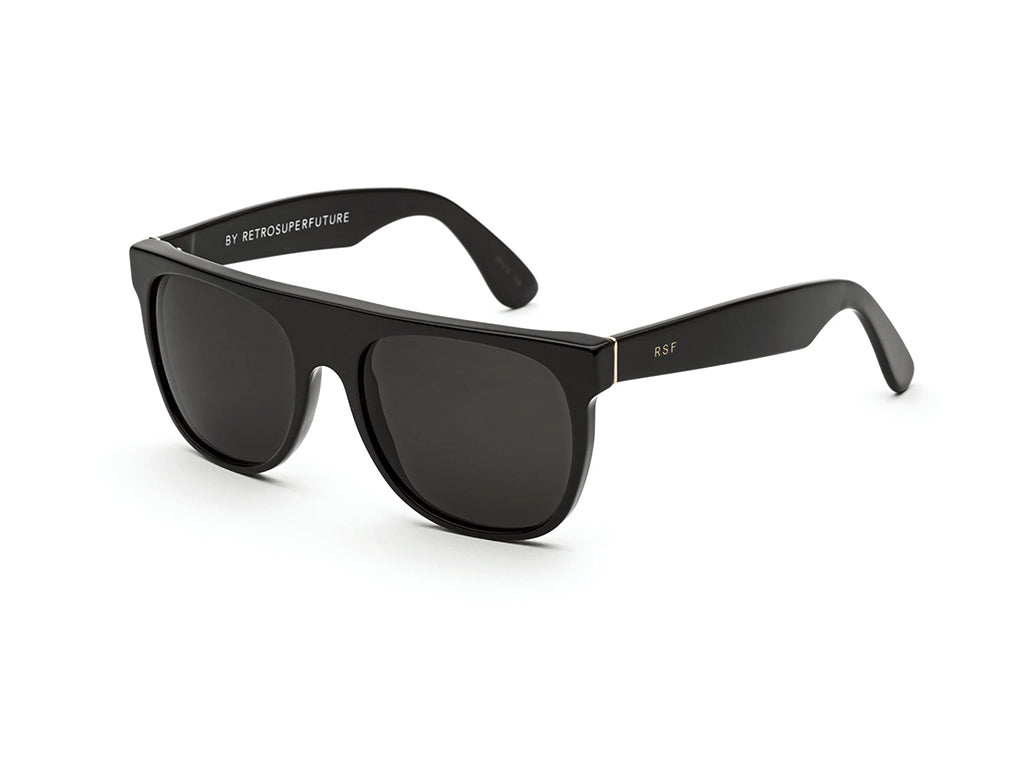 8059026093024 - Unisex FZQ Flat Top Black Gläser SONNENBRILLEN Acetat Schwarz Schwarz Pilot Normal