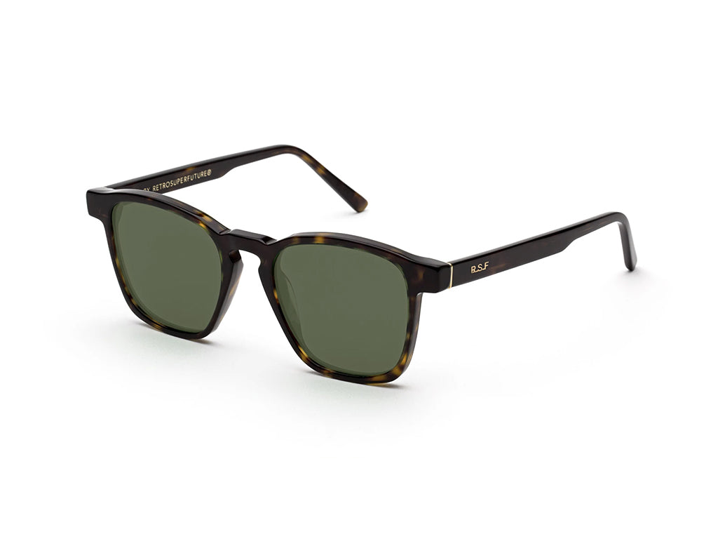 8059026093321 - Unisex 26D Unico 3627 Green Gläser SONNENBRILLEN Acetat Havanna Grün Quadratisch Normal