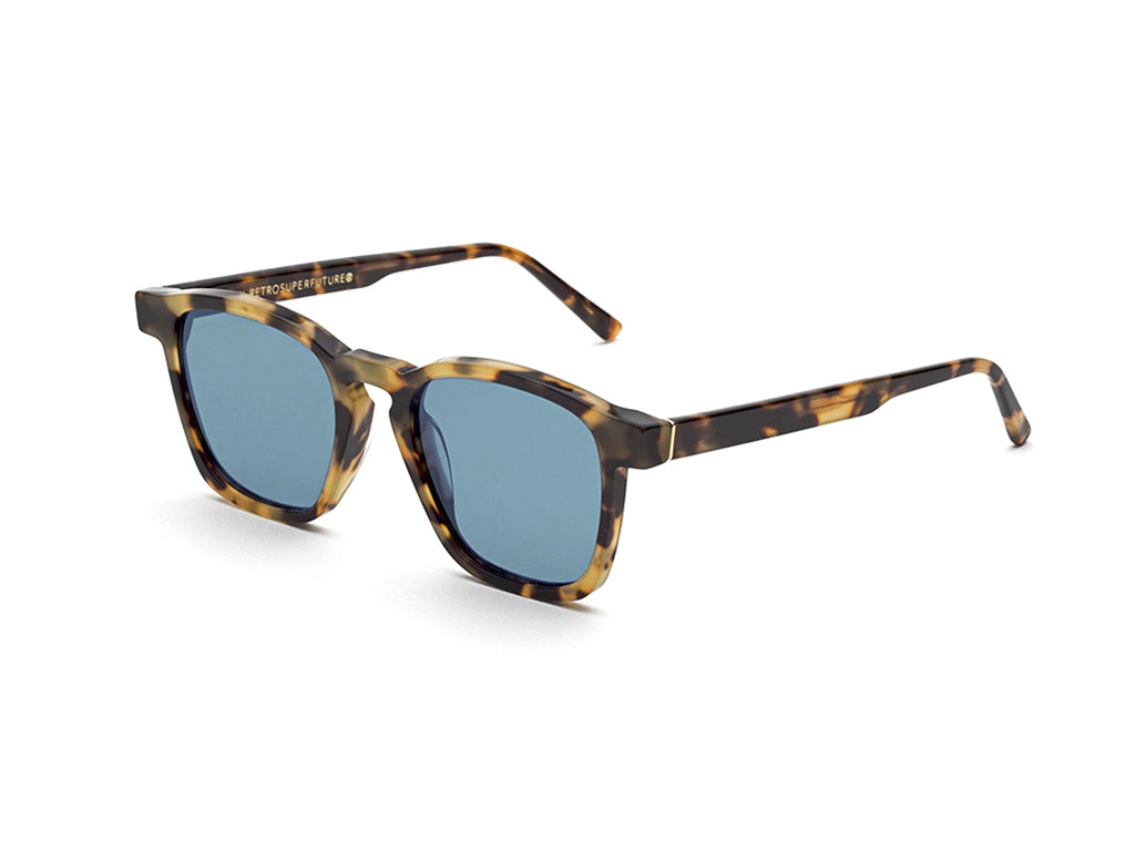 8059026093369 - Unisex V8F Unico Cheetah havana Gläser SONNENBRILLEN Acetat Havanna Blau Quadratisch