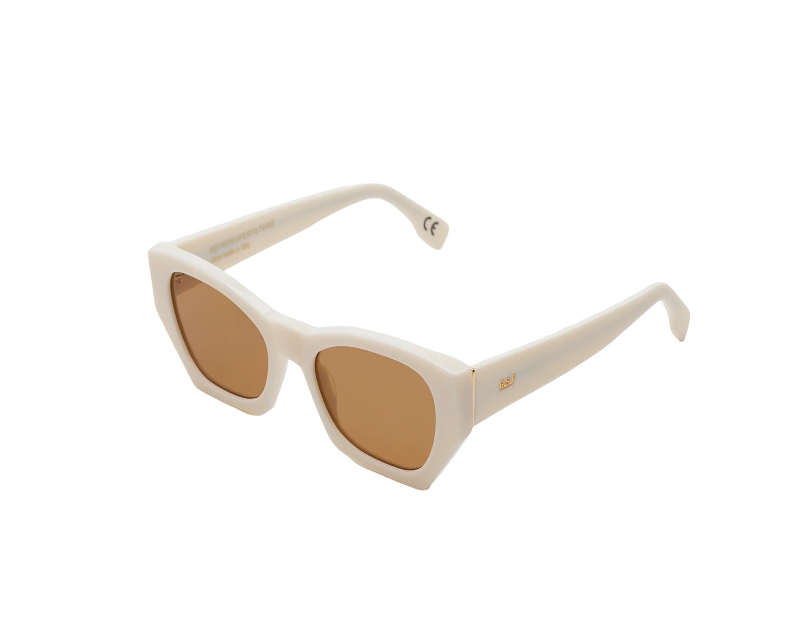 8059026099484 - Unisex KF4 Amata Panna Gläser SONNENBRILLEN Acetat Weiß Braun Geometrisch Normal Schattiert