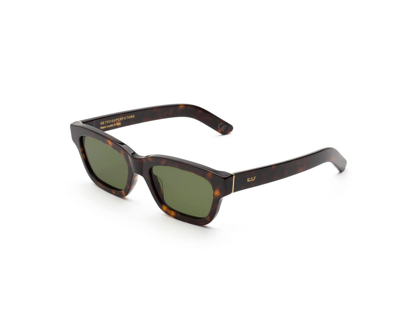 8059026101842 - Unisex F4G Milano 3627 Gläser SONNENBRILLEN Acetat Havanna Grün Quadratisch