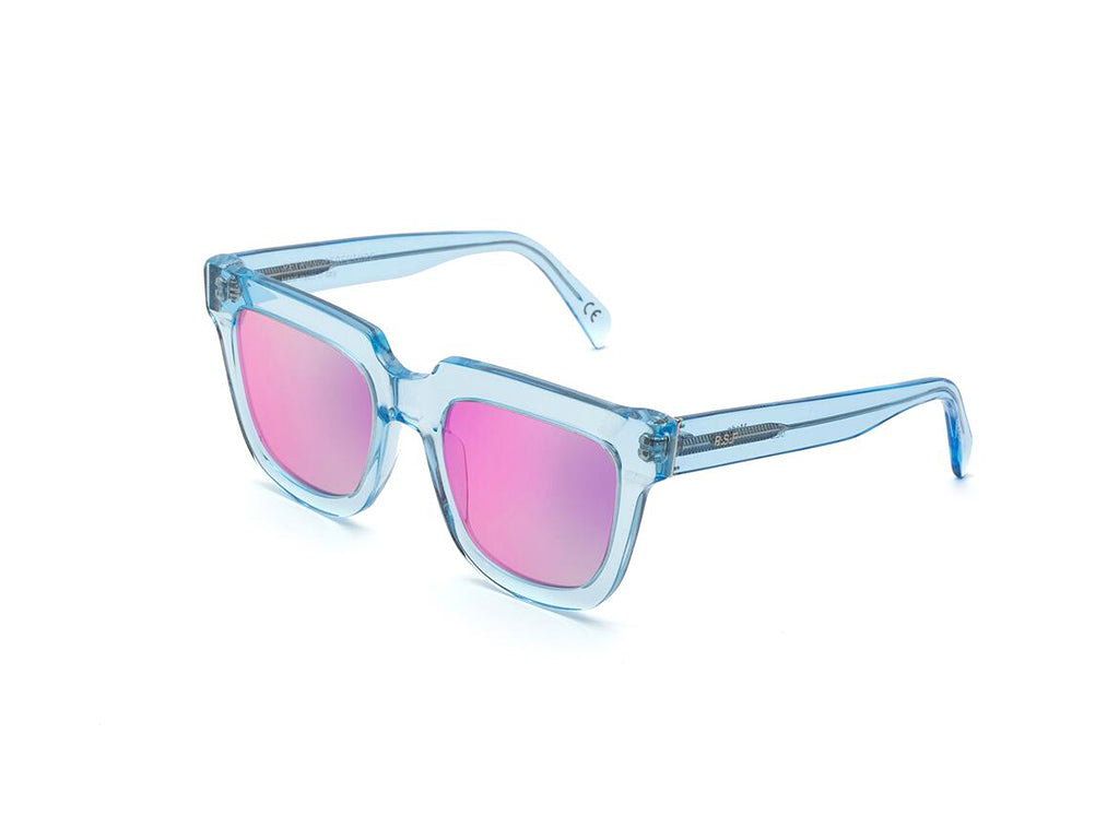 8059026104225 - Unisex 0EE Modo Iridescent Gläser SONNENBRILLEN Acetat Hellblau Rosa Quadratisch Normal Schattiert