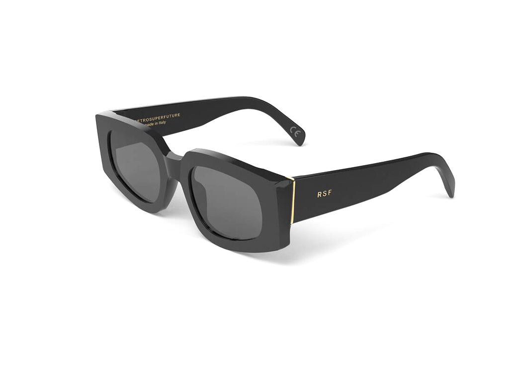 8059026105307 - Unisex TG1 Tetra Black Gläser SONNENBRILLEN Acetat Schwarz Grau Rund Normal