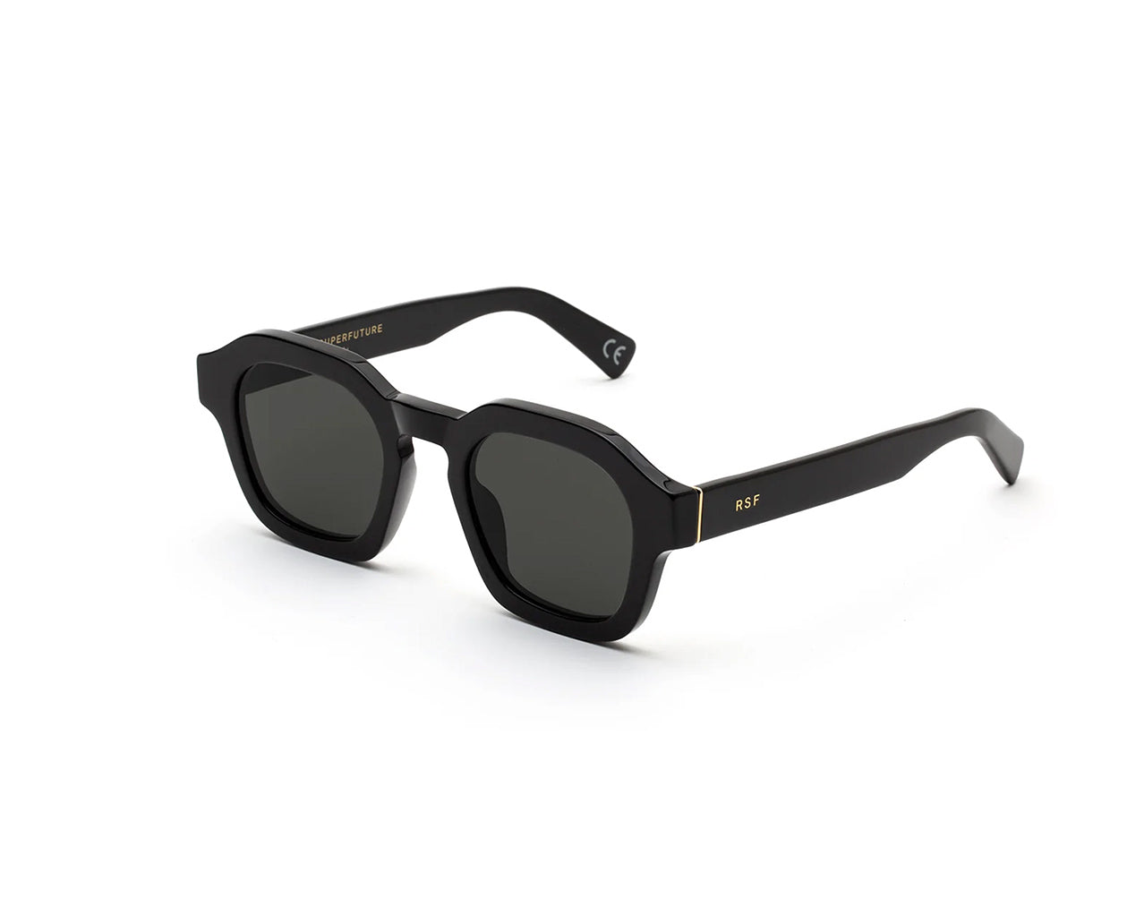 8059026106144 - Unisex 9fp Grüße schwarz Gläser SONNENBRILLEN Acetat Schwarz Schwarz Geometrisch Normal