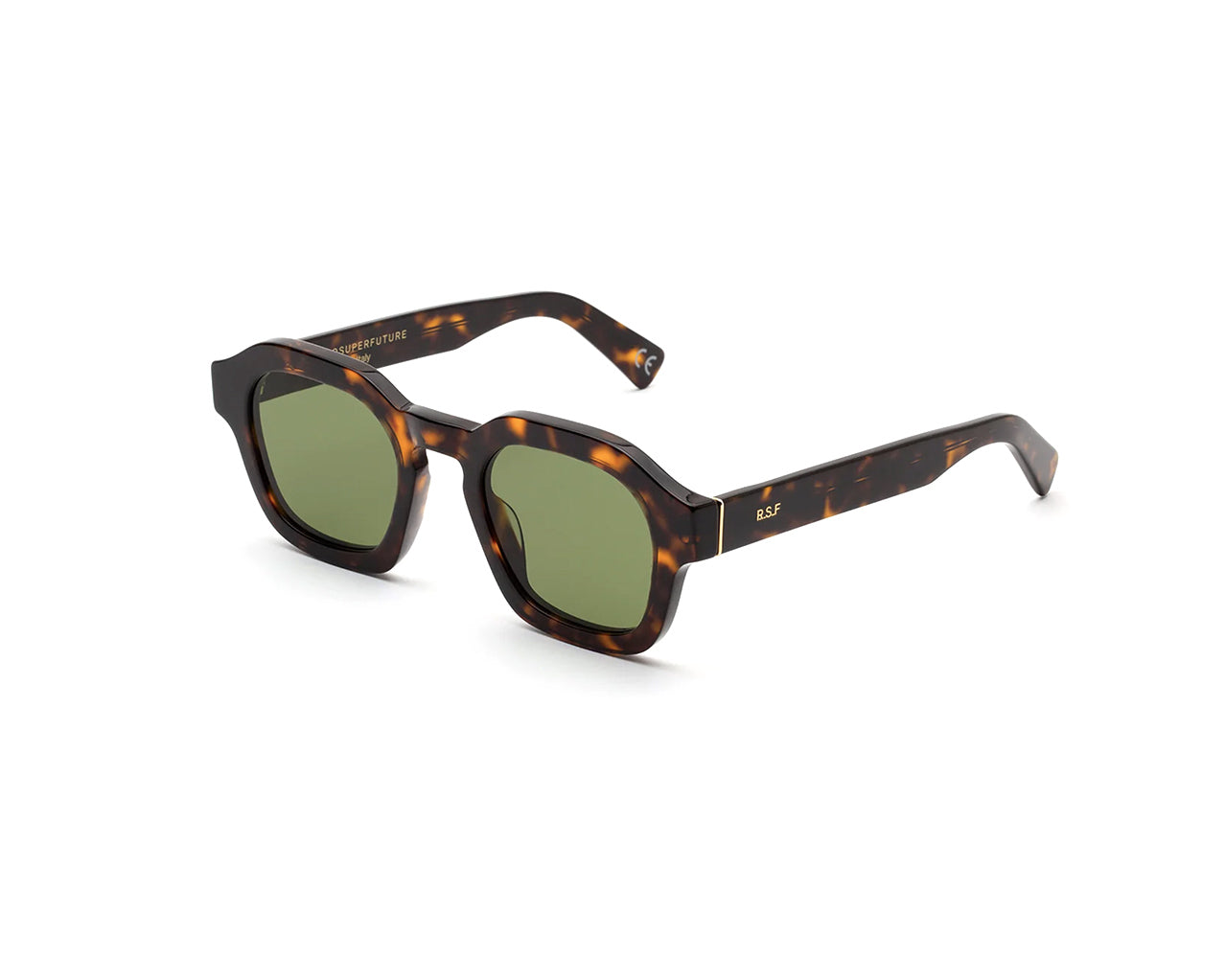 8059026106151 - Unisex C5Y Saluto 3627 Gläser SONNENBRILLEN Acetat Havanna Grün Geometrisch Normal