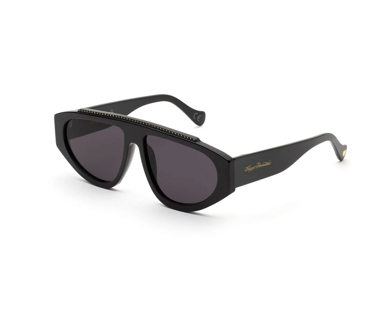 8059026107202 - Damen 6FO Tyrah Black Gläser SONNENBRILLEN Steckdose Acetat Schwarz Grau Pilot Normal