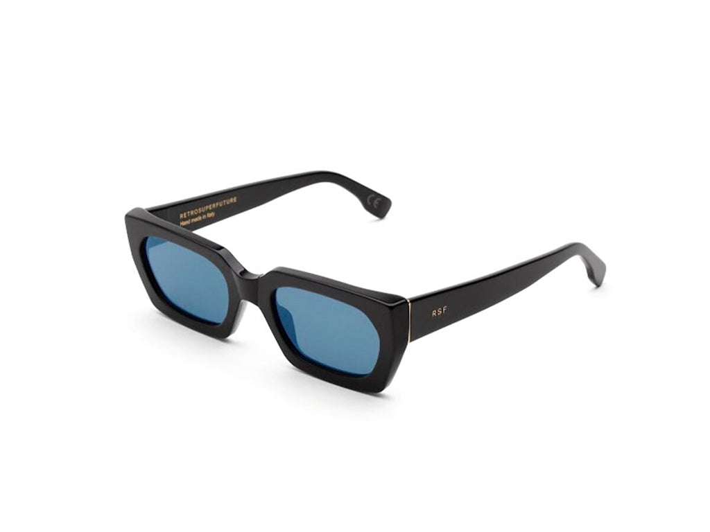 8059026112855 - Unisex 5QC Teddy Azure Gläser SONNENBRILLEN Acetat Schwarz Hellblau Quadratisch Normal