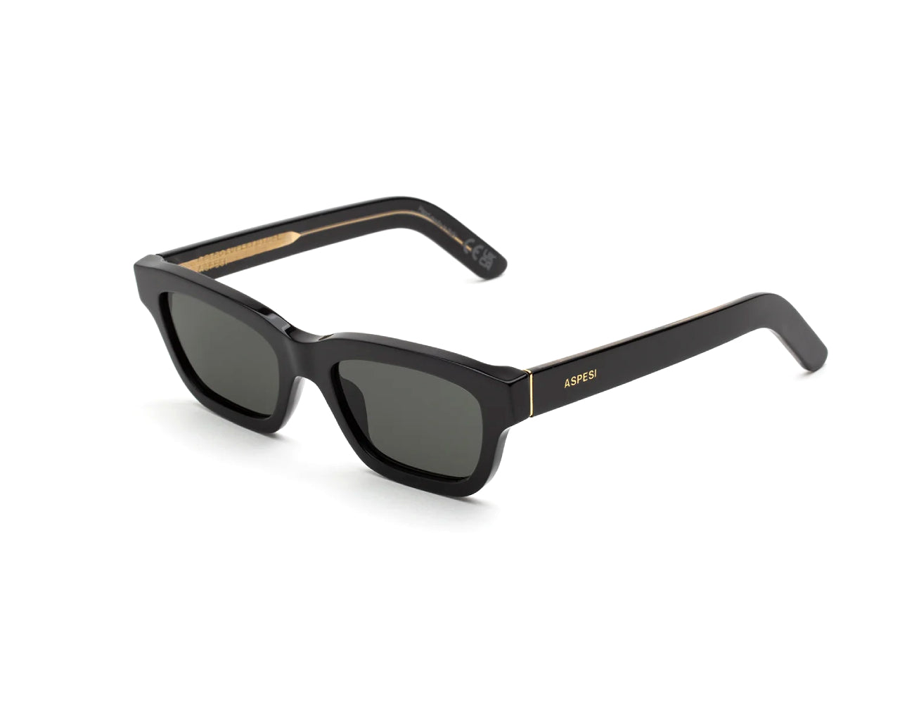 8059026113173 - Unisex 6UF Milano Aspesi Black Gläser SONNENBRILLEN Acetat Schwarz Grau Quadratisch Normal