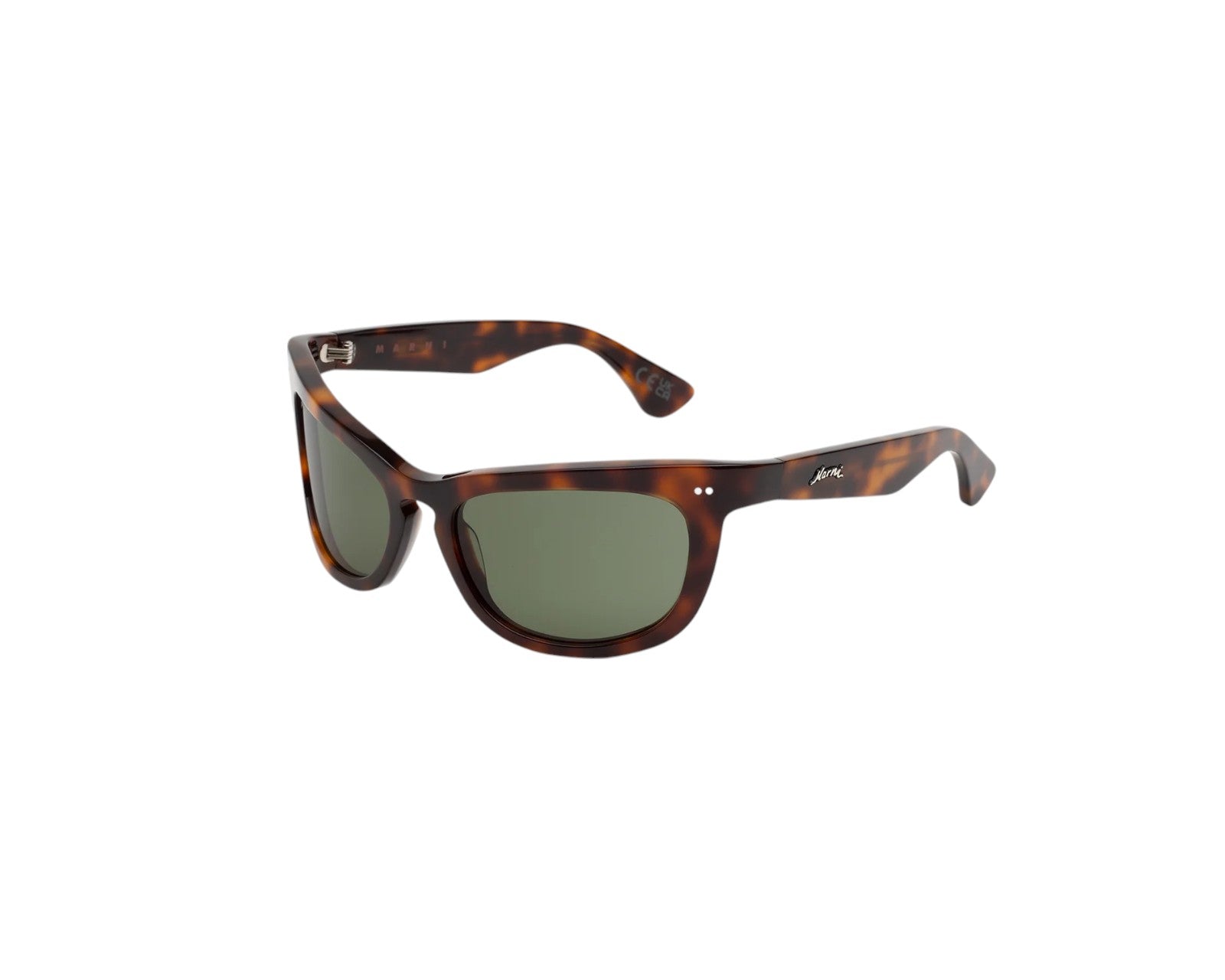 8059026113913 - Unisex Isamu Havana 11U Gläser SONNENBRILLEN Acetat Havanna Grün Wraparound Normal