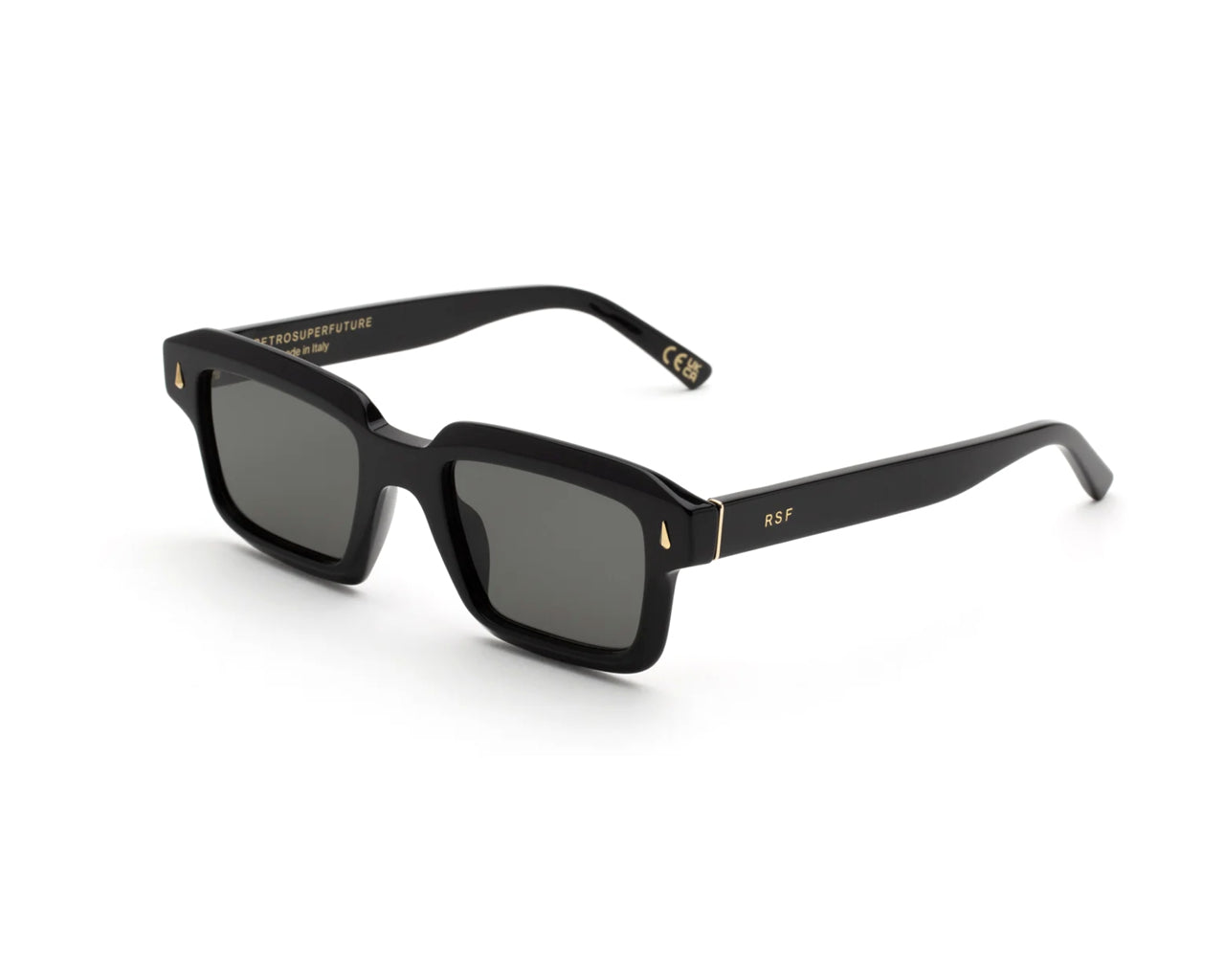 8059026115955 - Unisex YA3 Giardino Black Gläser SONNENBRILLEN Acetat Schwarz Grau Quadratisch Normal