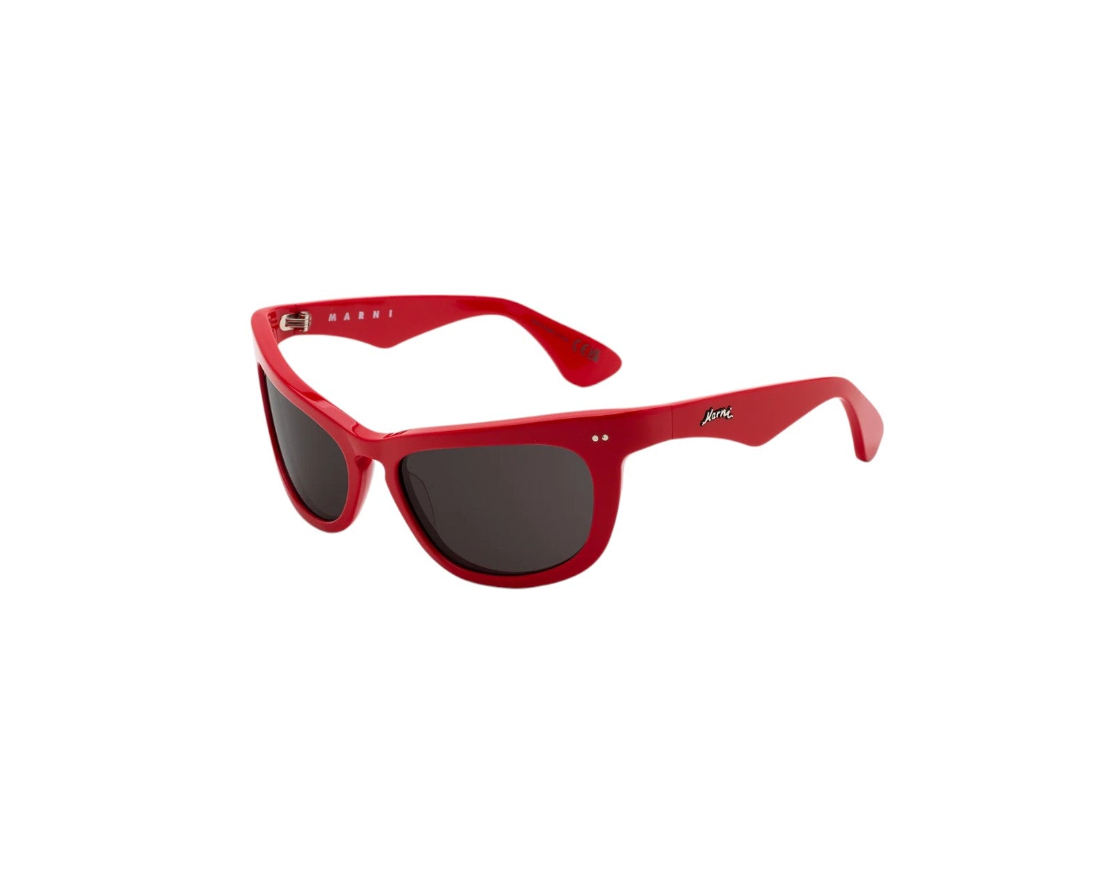 8059026116419 - Unisex Isamu Solid Red 1TZ Gläser SONNENBRILLEN Acetat Rot Grau Wraparound Normal