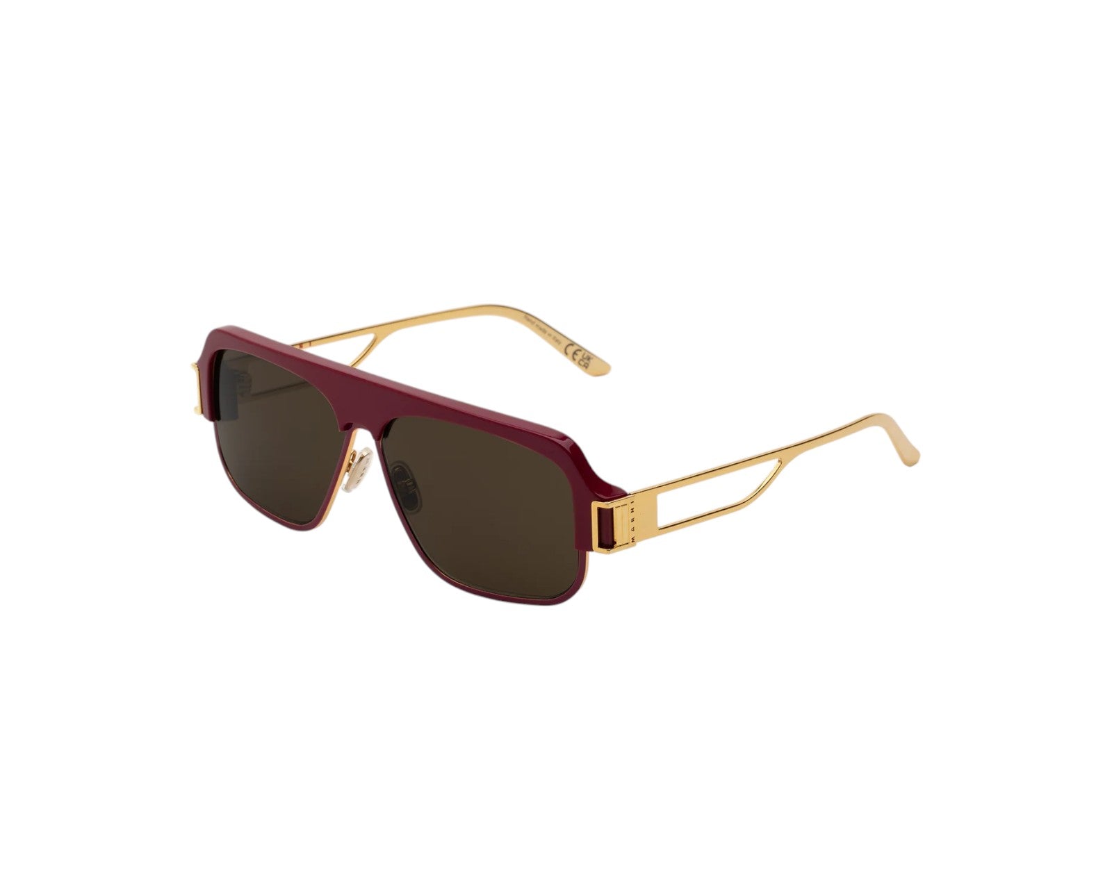 8059026116853 - Unisex Burullus Burgundy Gold I2U Gläser SONNENBRILLEN Acetat Bordeaux Braun Quadratisch Normal