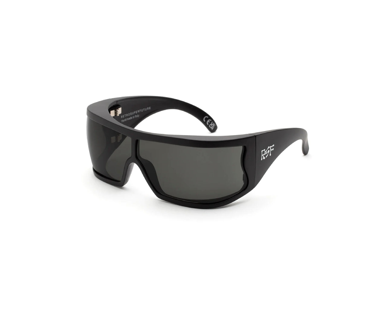 8059026116952 - Unisex DZC Bones Black Gläser SONNENBRILLEN Acetat Schwarz Schwarz Wraparound Normal