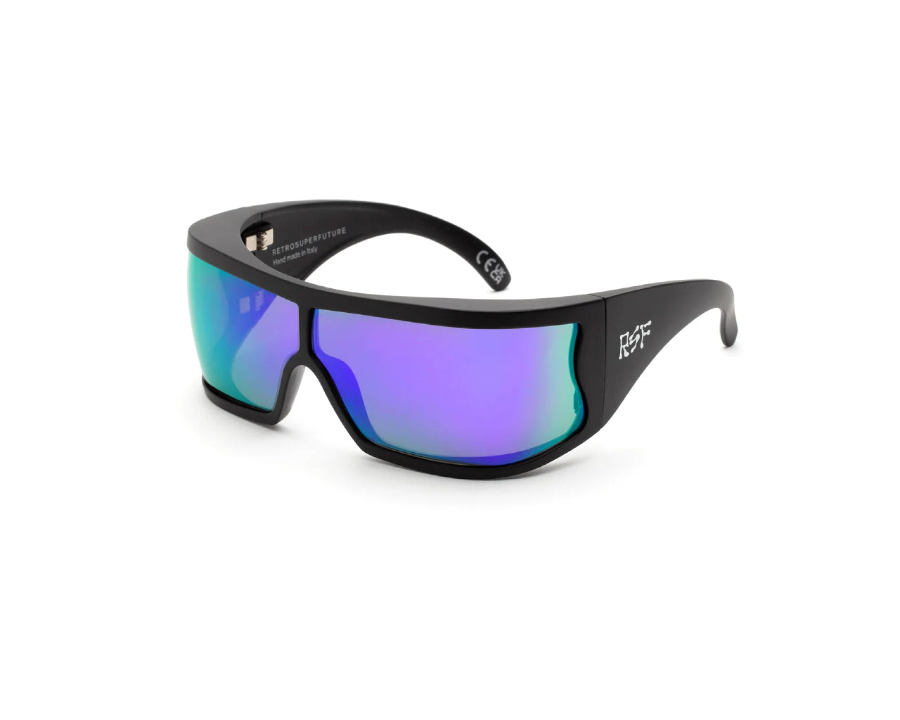 8059026116969 - Unisex 6A2 Bones Obsidian Gläser SONNENBRILLEN Acetat Schwarz Multicolor Wraparound Normal