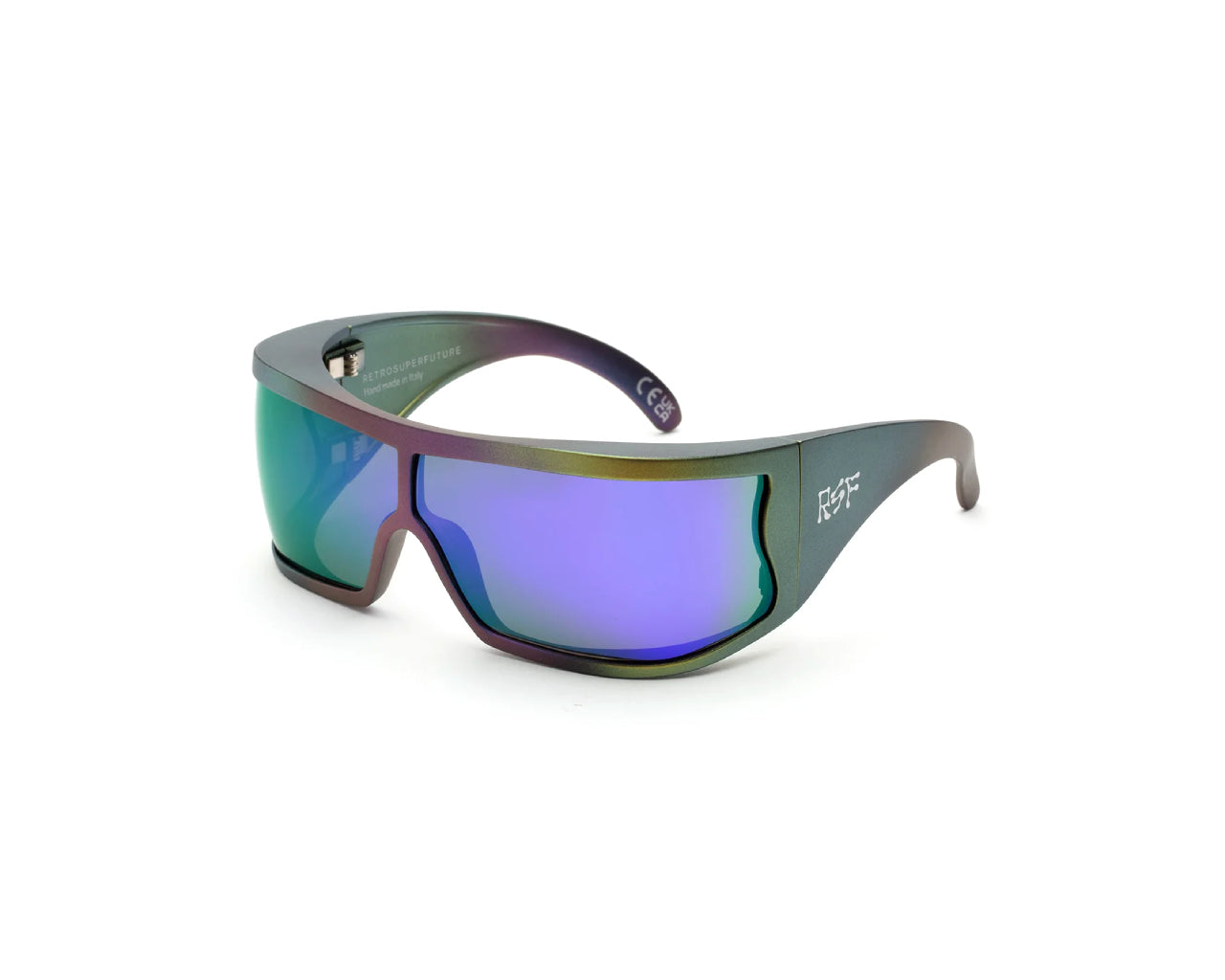 8059026116976 - Unisex WFY Bones Peridot Gläser SONNENBRILLEN Acetat Multi-Farben Multicolor Wraparound Normal