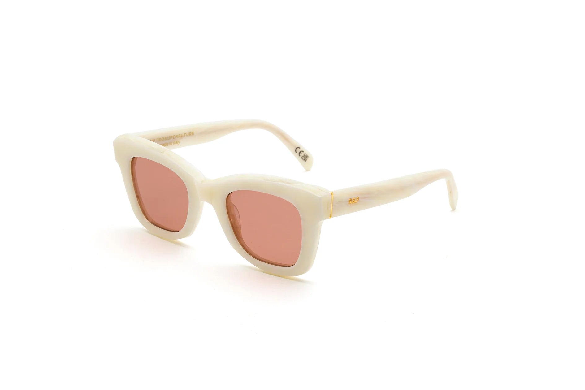 8059026120171 - Unisex U61 Altura Roccia Gläser SONNENBRILLEN Acetat Weiß Rosa Quadratisch Normal