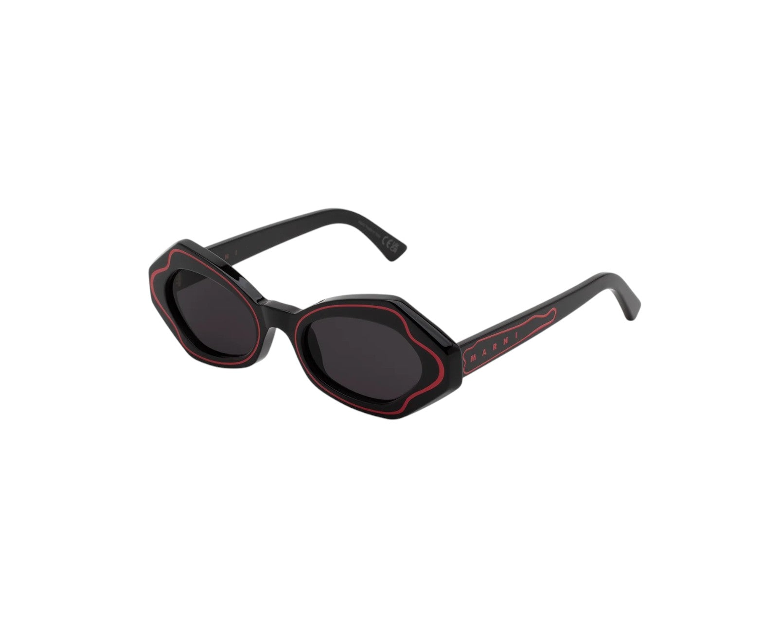 8059026120522 - Unisex Unlahand Black Red N9L Gläser SONNENBRILLEN Acetat Schwarz Grau Rund Normal