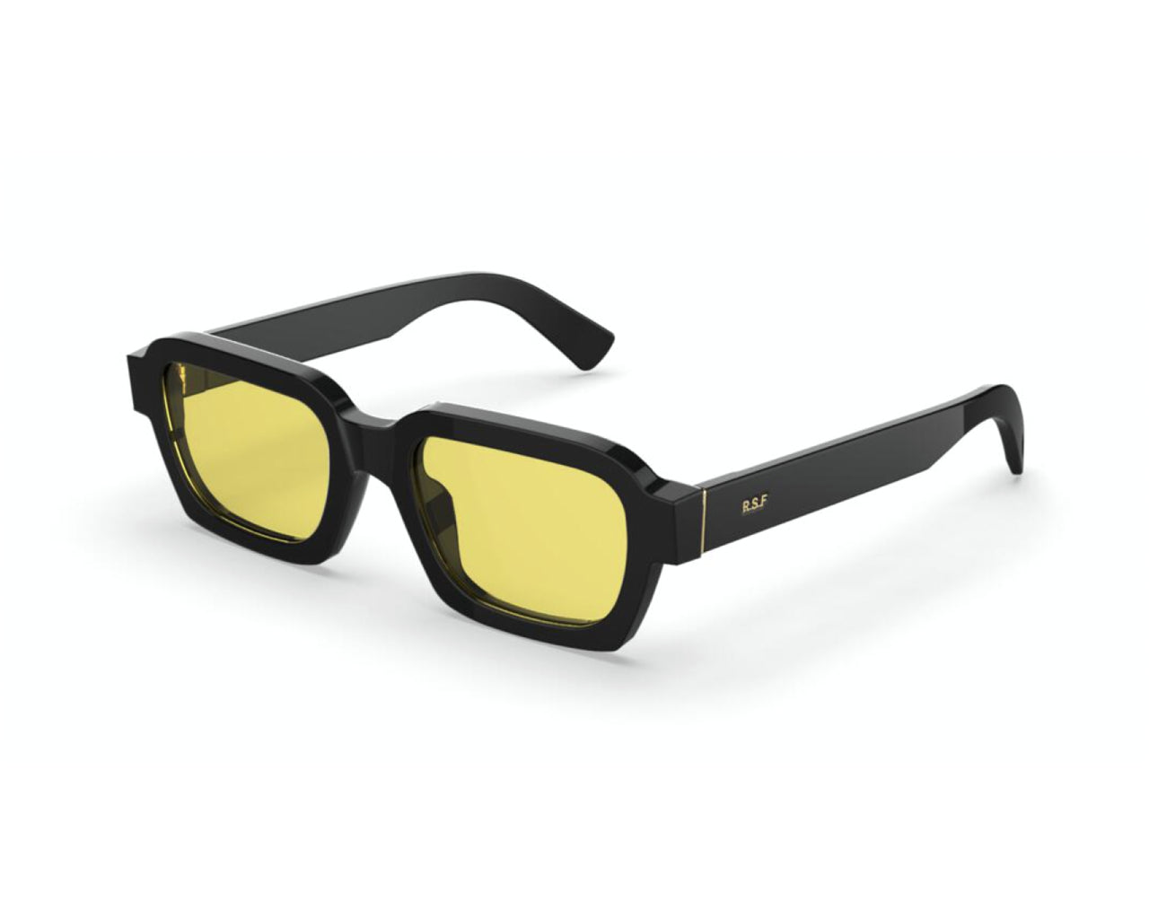 8059026121550 - Unisex GZW Caro Senape Gläser SONNENBRILLEN Acetat Schwarz Gelb Quadratisch Normal