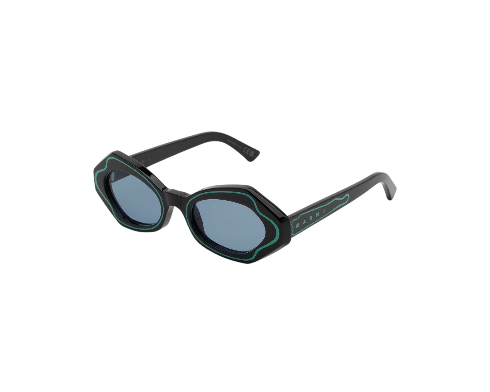 8059026122083 - Unisex Unlahand Black Green AAP Gläser SONNENBRILLEN Acetat Schwarz Grau Rund Normal