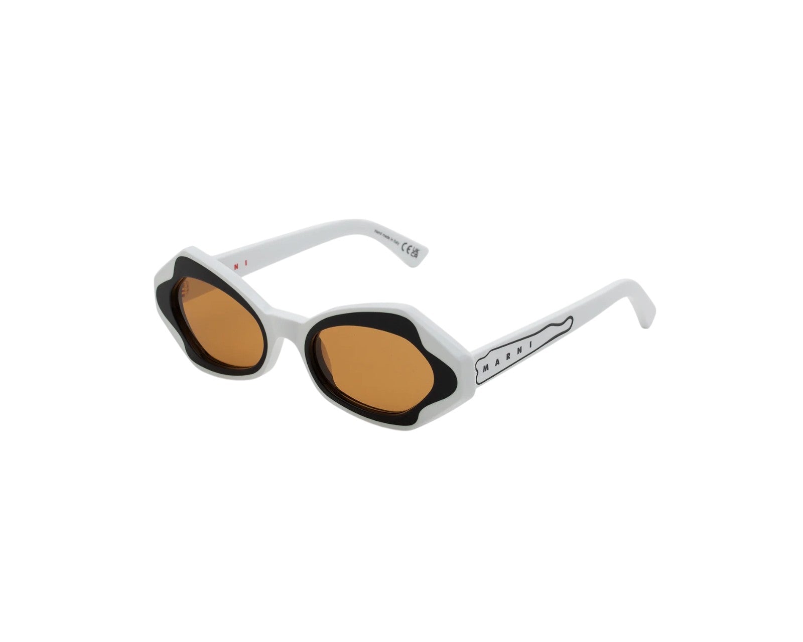 8059026122090 - Unisex Unlahand White W9L Gläser SONNENBRILLEN Acetat Weiß Braun Rund Normal