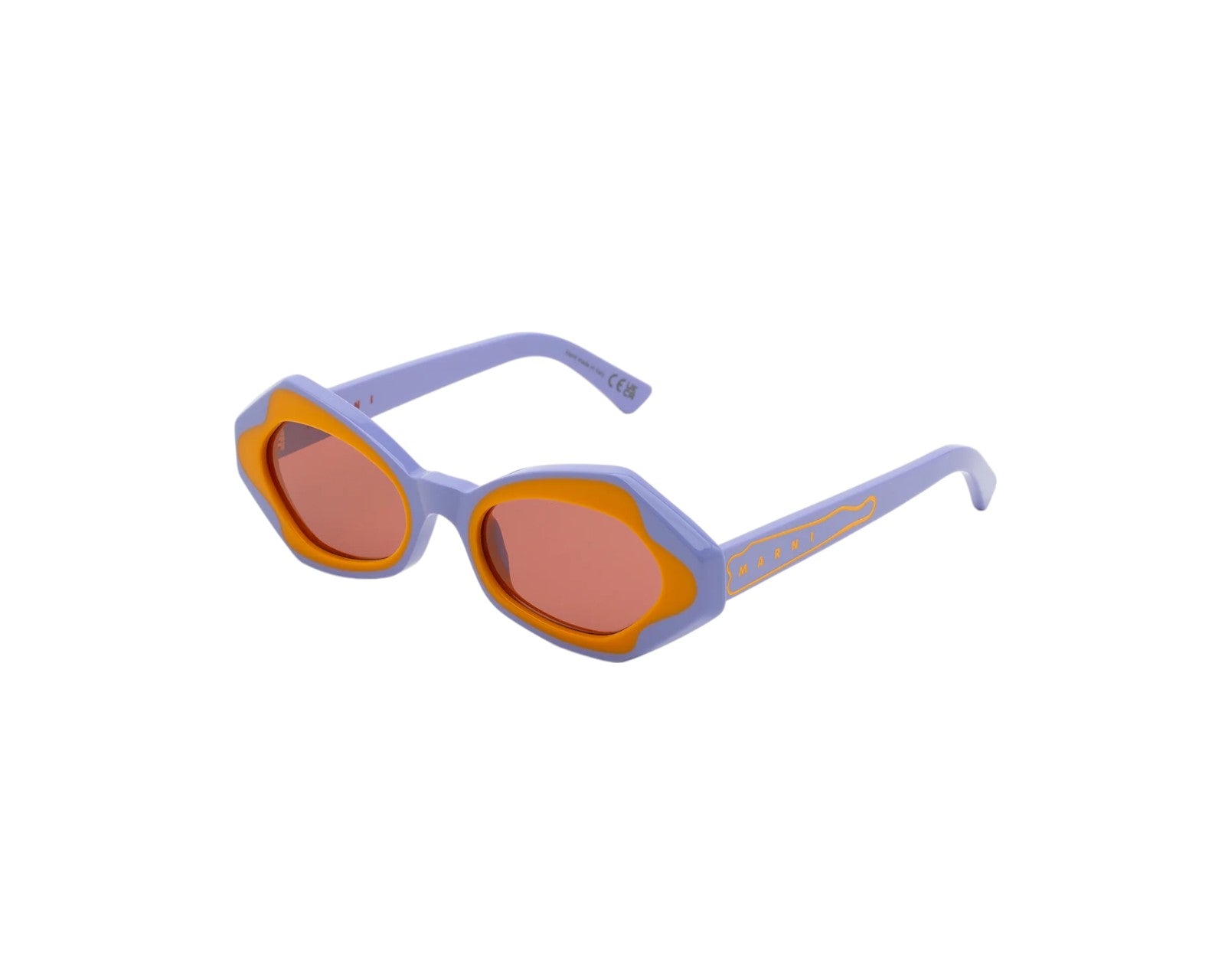 8059026122106 - Unisex Unlahand Lilac D7V Gläser SONNENBRILLEN Acetat Violett Rot Rund Normal