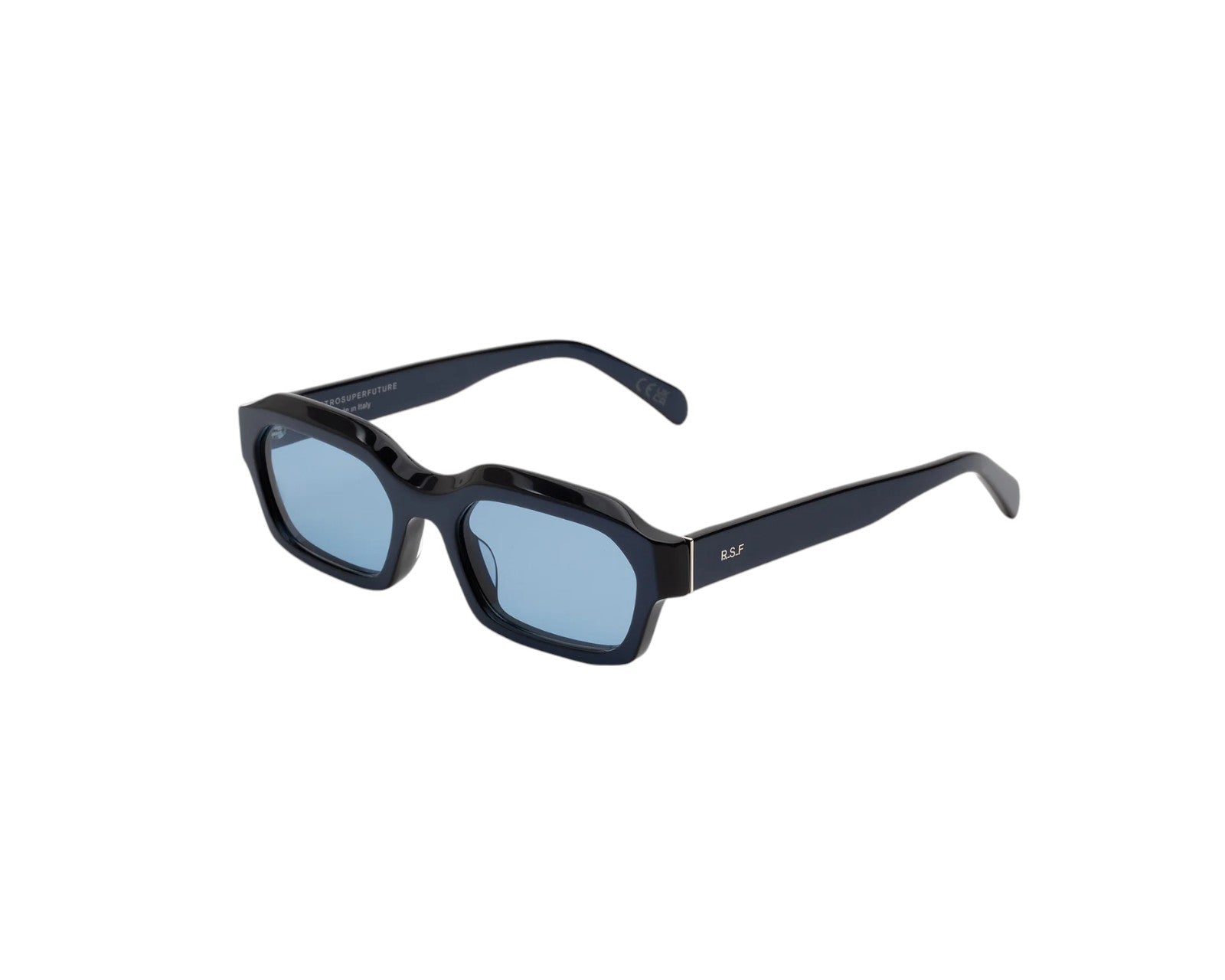 8059026122502 - Unisex AJS Boletus Metallic Blue Gläser SONNENBRILLEN Acetat Blau  Quadratisch Normal