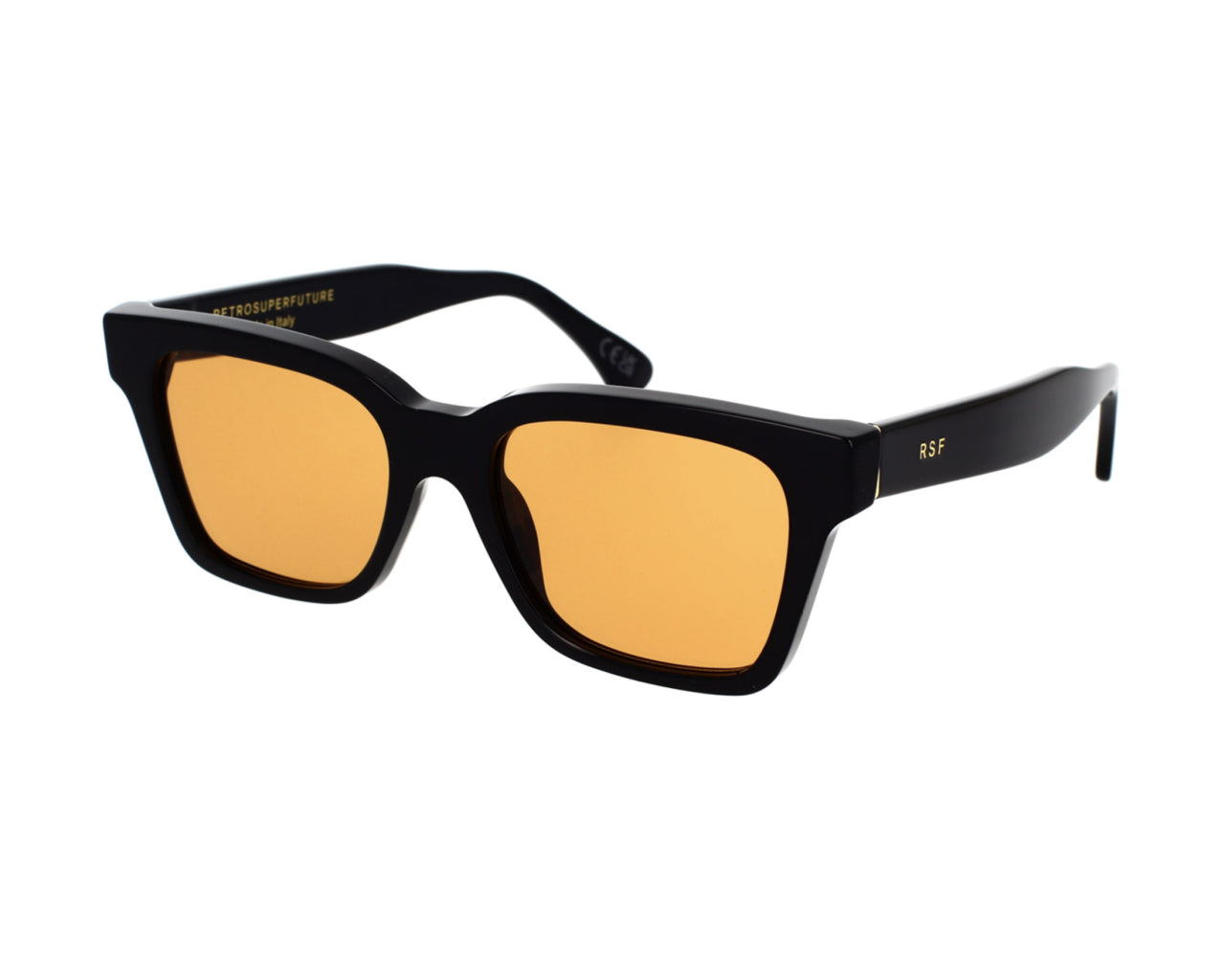 8059026124674 - Unisex OKO America Orange Gläser SONNENBRILLEN Acetat Schwarz Orange Quadratisch Normal