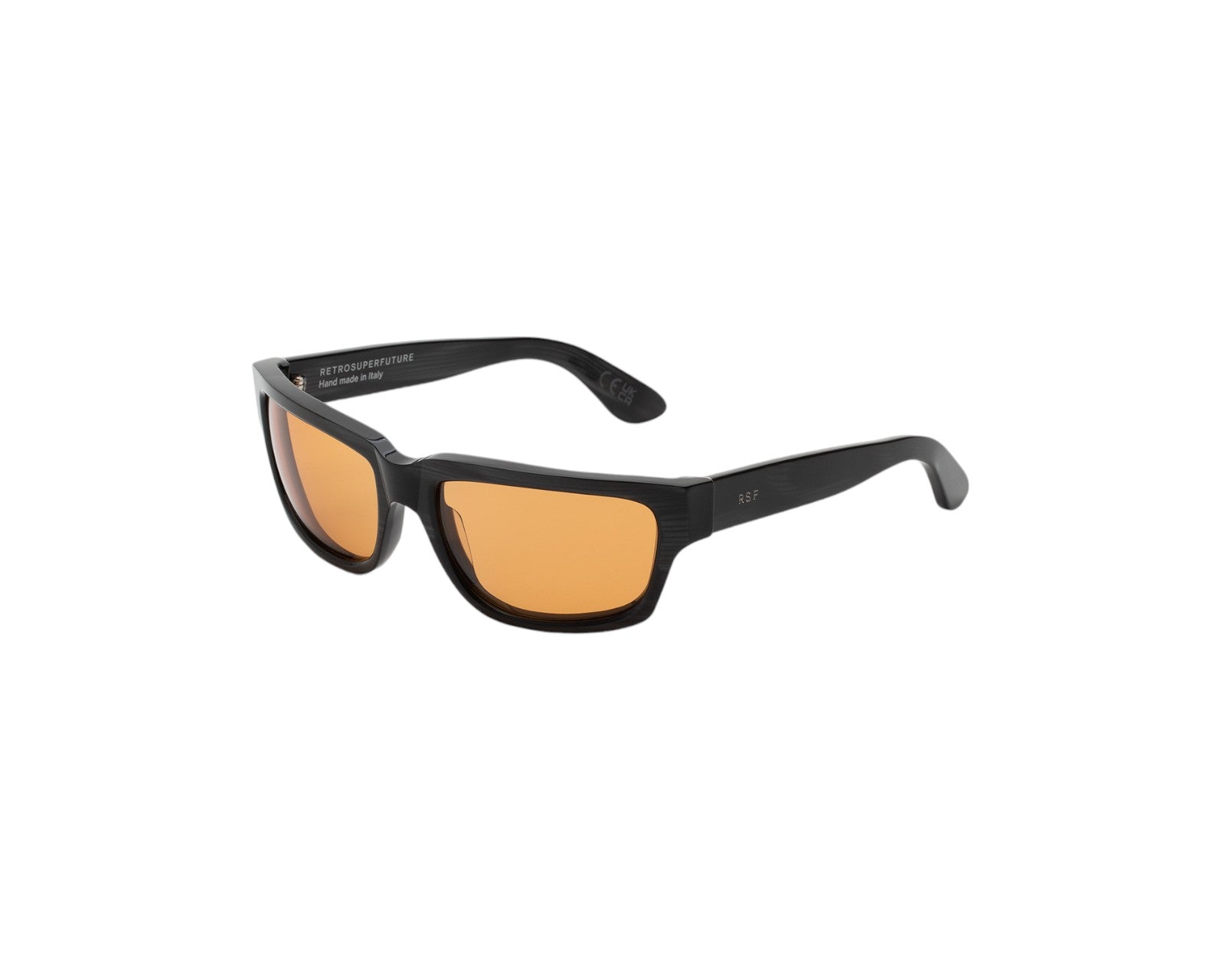 8059026127309 - Unisex MG4 Thelonius Fiammato Gläser SONNENBRILLEN Acetat Schwarz Orange Quadratisch Normal