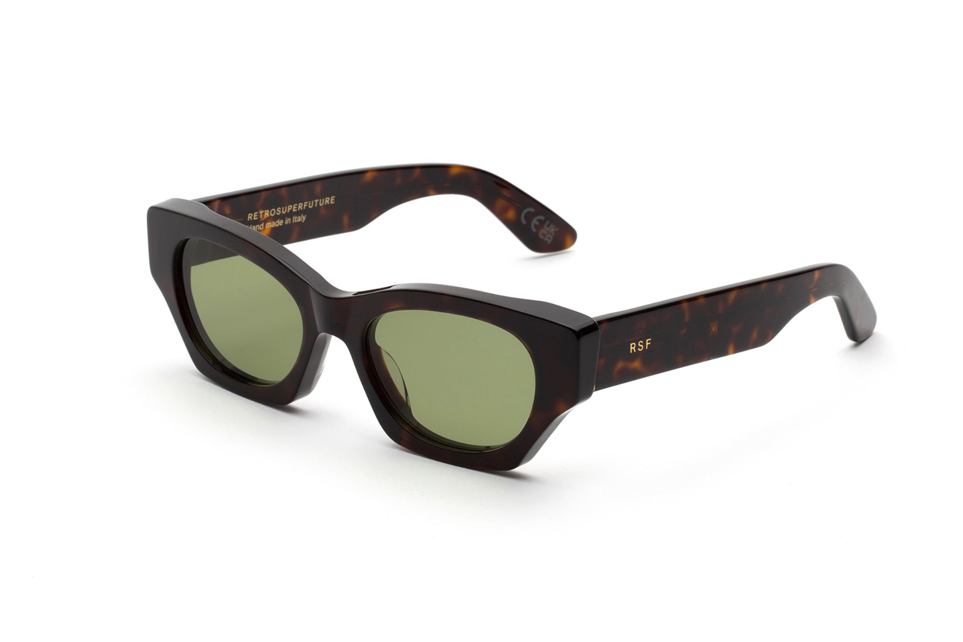 8059026127408 - Unisex FD0 Tono 3627 Havana Gläser SONNENBRILLEN Acetat Havanna Grün Cat Eye Normal