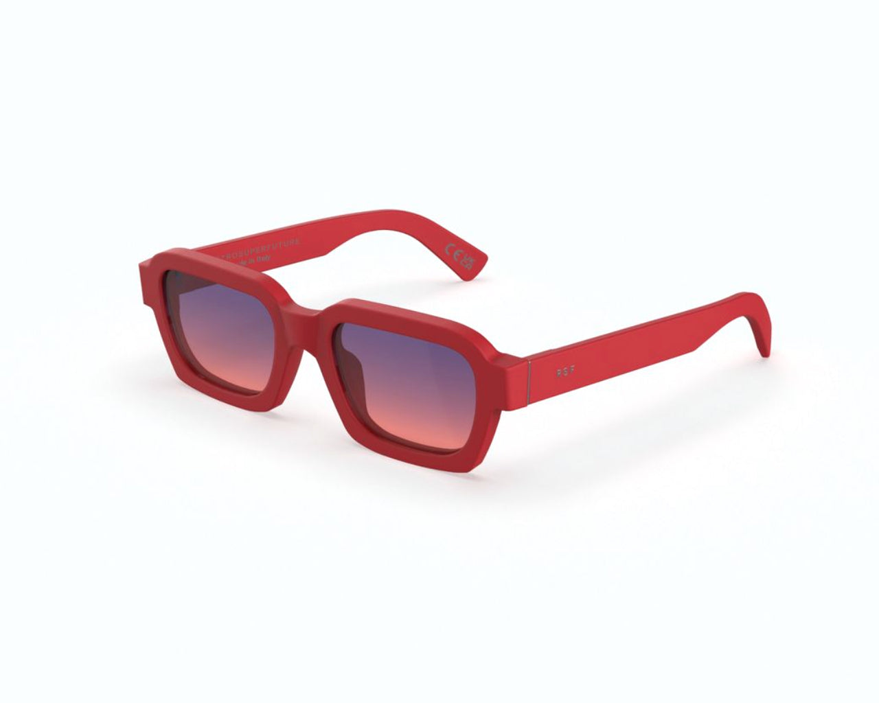 8059026134000 - Unisex E8U Caro Red Gläser SONNENBRILLEN Acetat Rot Grau Quadratisch Normal Schattiert