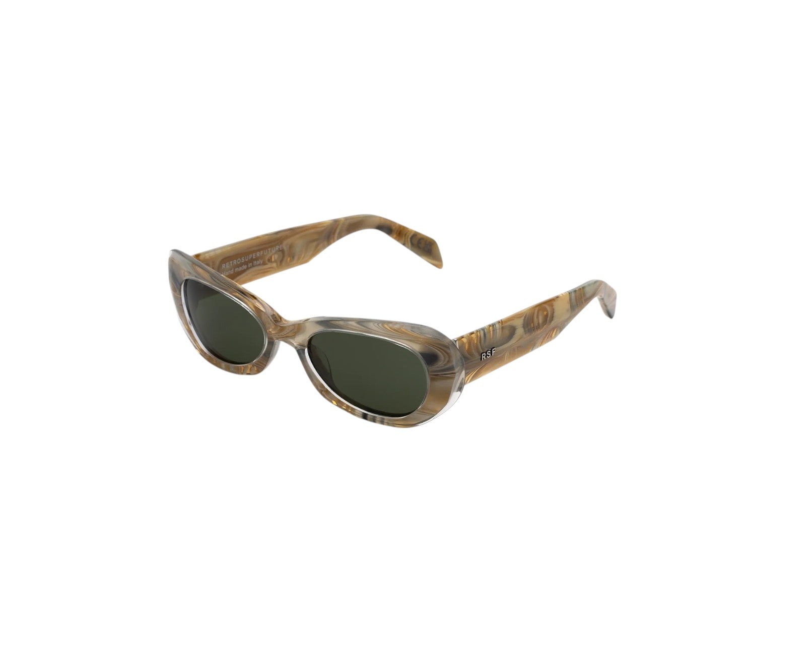 8059026136301 - Unisex BAX Izipho Boogie Sonnenbrillen Acetat Beige Grün Geometrisch Normal