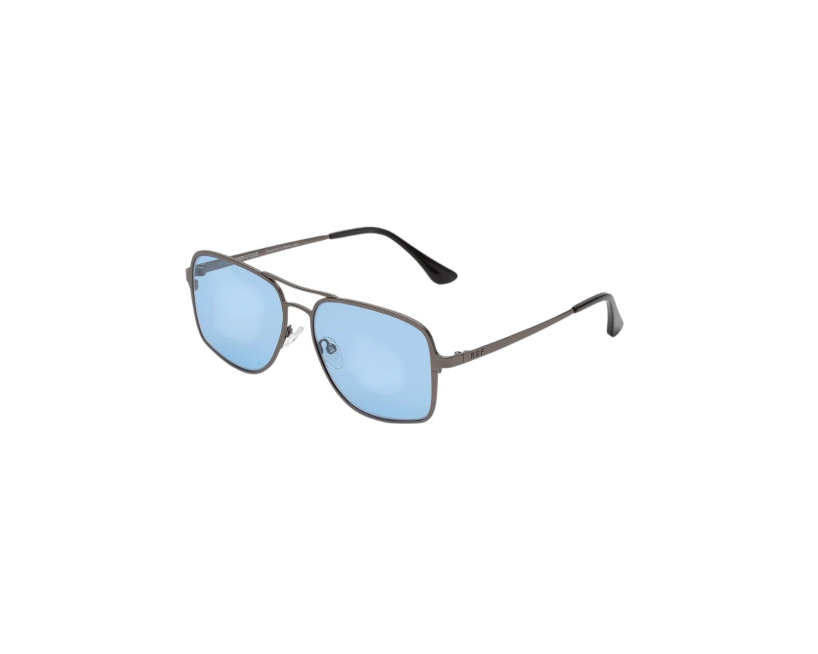 8059026136387 - Unisex LSM Spliff Blue-Gun Gläser SONNENBRILLEN Acetat Silber Hellblau Quadratisch Normal