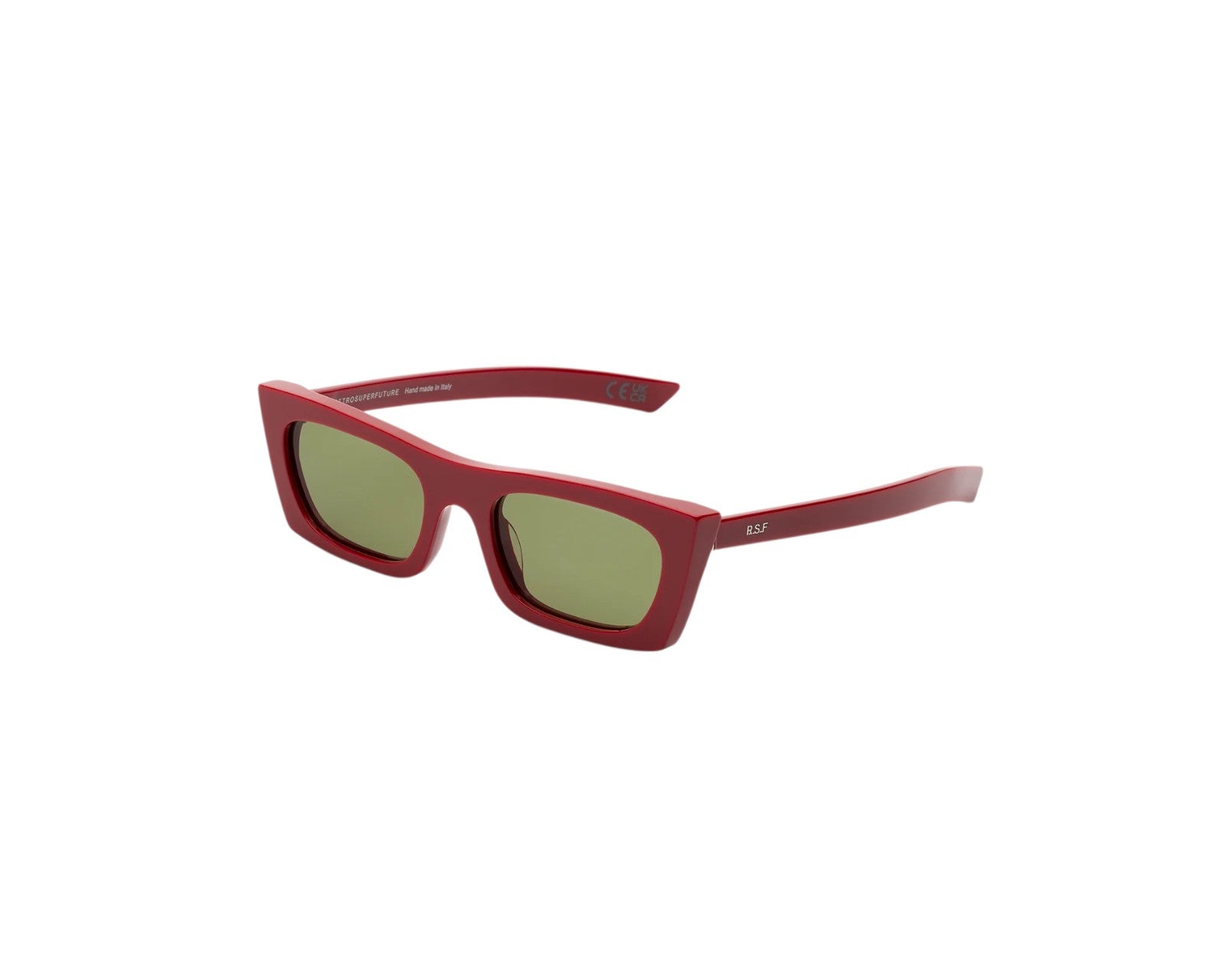 8059026136523 - Unisex E7D Fred 20 Red Gläser SONNENBRILLEN Acetat Rot Grün Quadratisch Normal 8059026136523 - Unisex E7D Fred 20 Red Gläser SONNENBRILLEN Acetat Rot Grün Quadratisch Normal