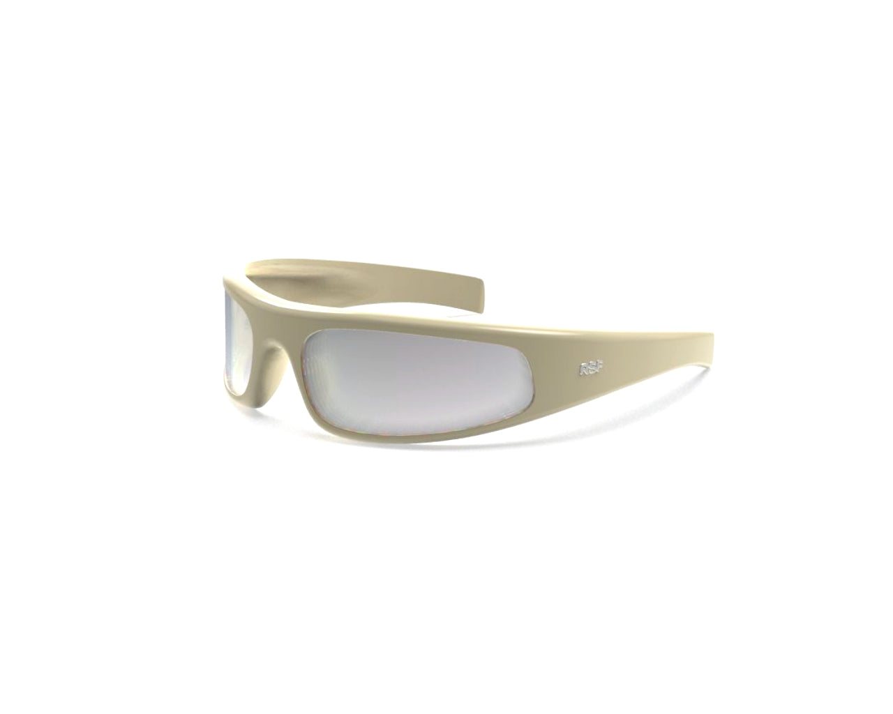 8059026150086 - Unisex YR9 Cerchietto Cremoso Occhiali da sole Nylon Beige Argento Geometrica Normale