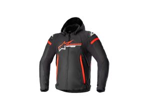 8059347086224 - Alpinestars Zaca wasserdichte Motorrad Textiljacke - Schwarz Weiss Rot - 2XL - unisex