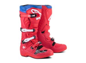 8059347199313 - Crossstiefel Alpinestars Tech 5 Hellrot-Dunkelrot-Alpine Blau 39