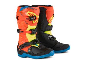 8059347259772 - Crossstiefel Alpinestars Tech 3S Orange Fluo-Enamel Blau-Gelb Fluo Kinder 39