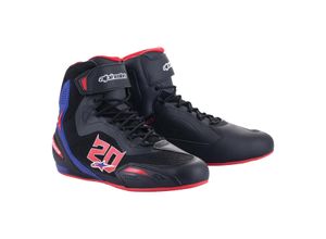 8059347261256 - Motorradstiefel Alpinestars FQ20 Faster-3 Rideknit Schwarz-Hellrot-Blau