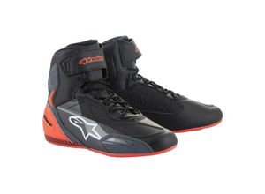 8059347321592 - Motorradstiefel Alpinestars Faster-3 Schwarz-Dunkelgrau- Rot Fluo