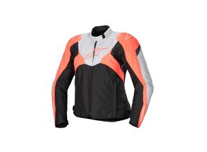 8059347397924 - Motorrad Damenjacke Alpinestars Stella T-Jaws V4 WP Schwarz-Eis Grau-Fluo Koralle