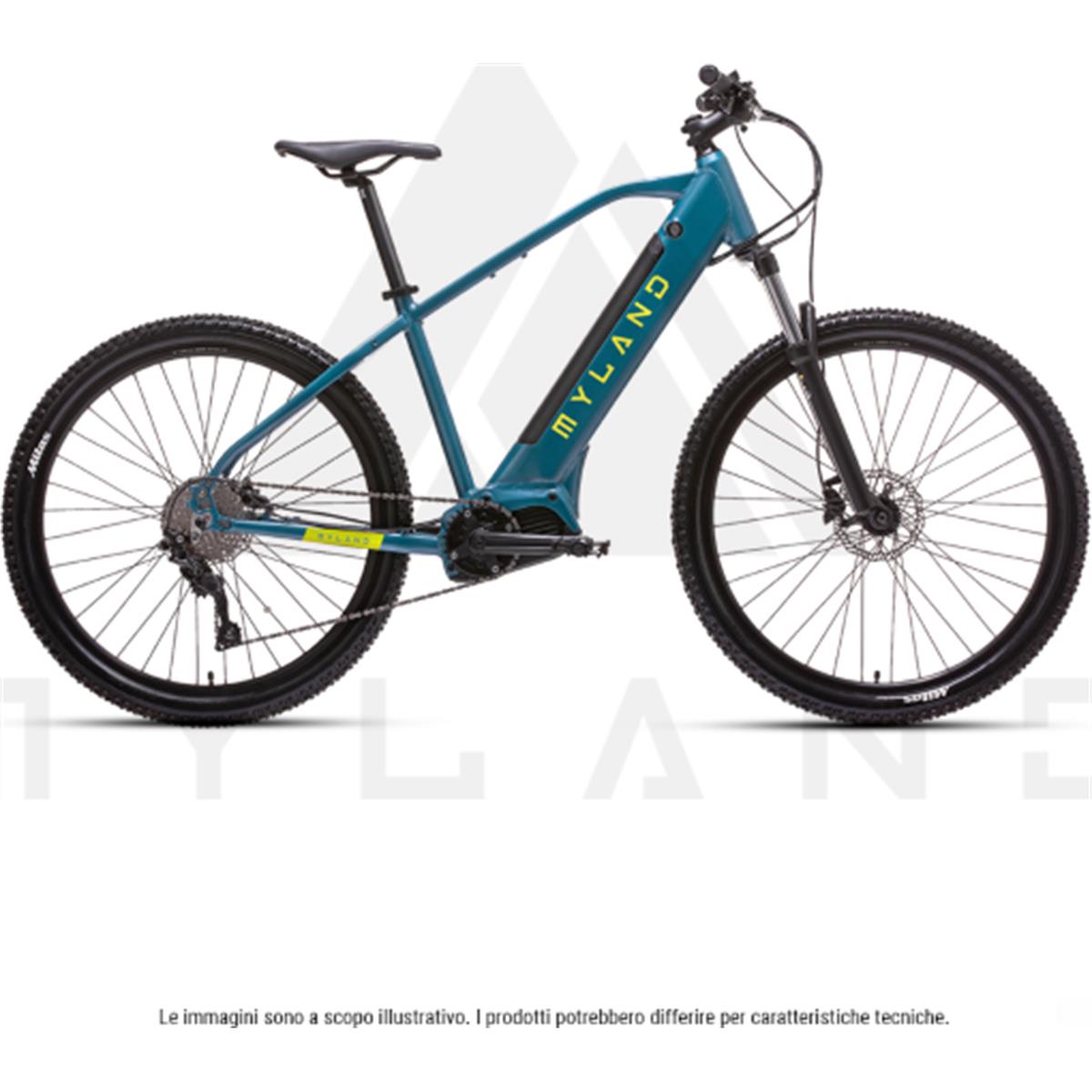 8059796060776 - E-MTB Monviso 29 Blau Petrolio Größe L Integrierter Akku 500Wh Shimano 8V