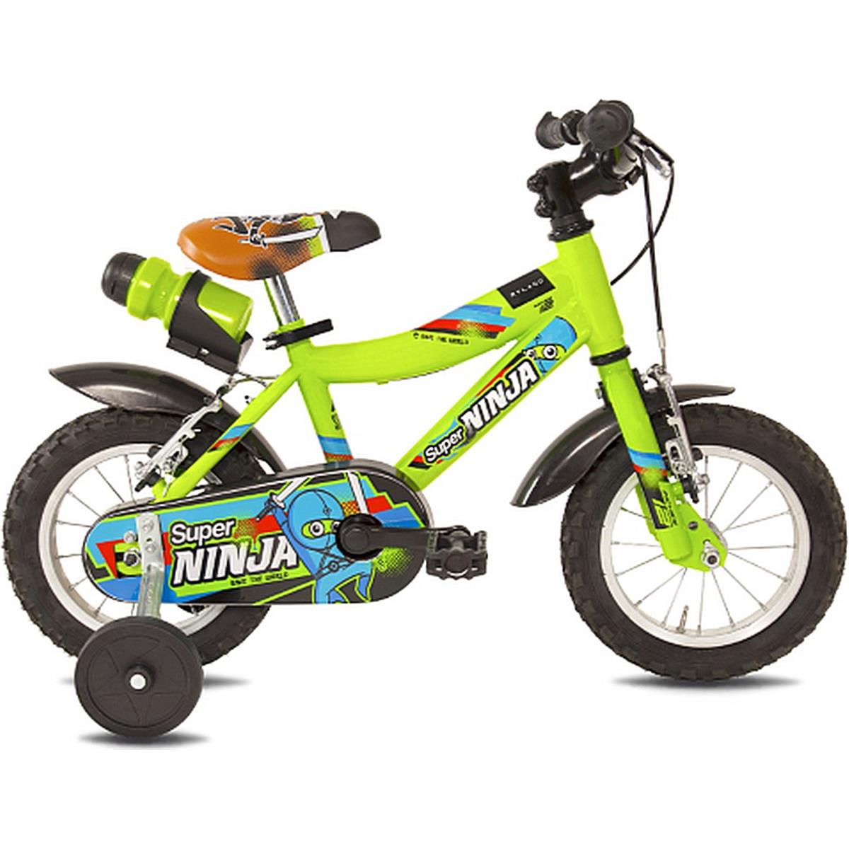 8059796061018 - Kinderfahrrad Super Ninja 12 Grün mit Stahlrahmen und V-Brake