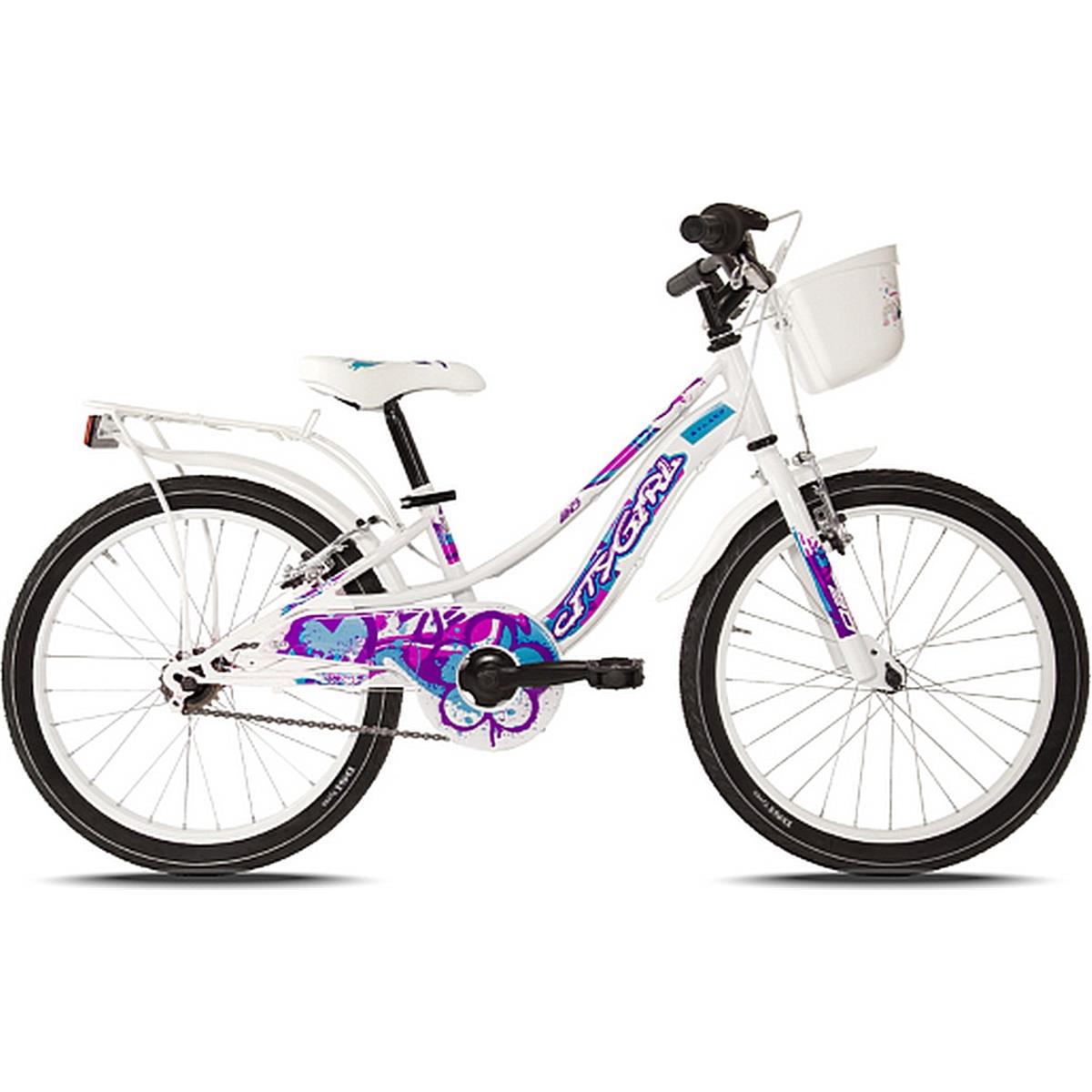 8059796061117 - Stadtfahrrad Mädchen 20 für Kinder - Weiß 20 Zoll Stahlrahmen V-Brake