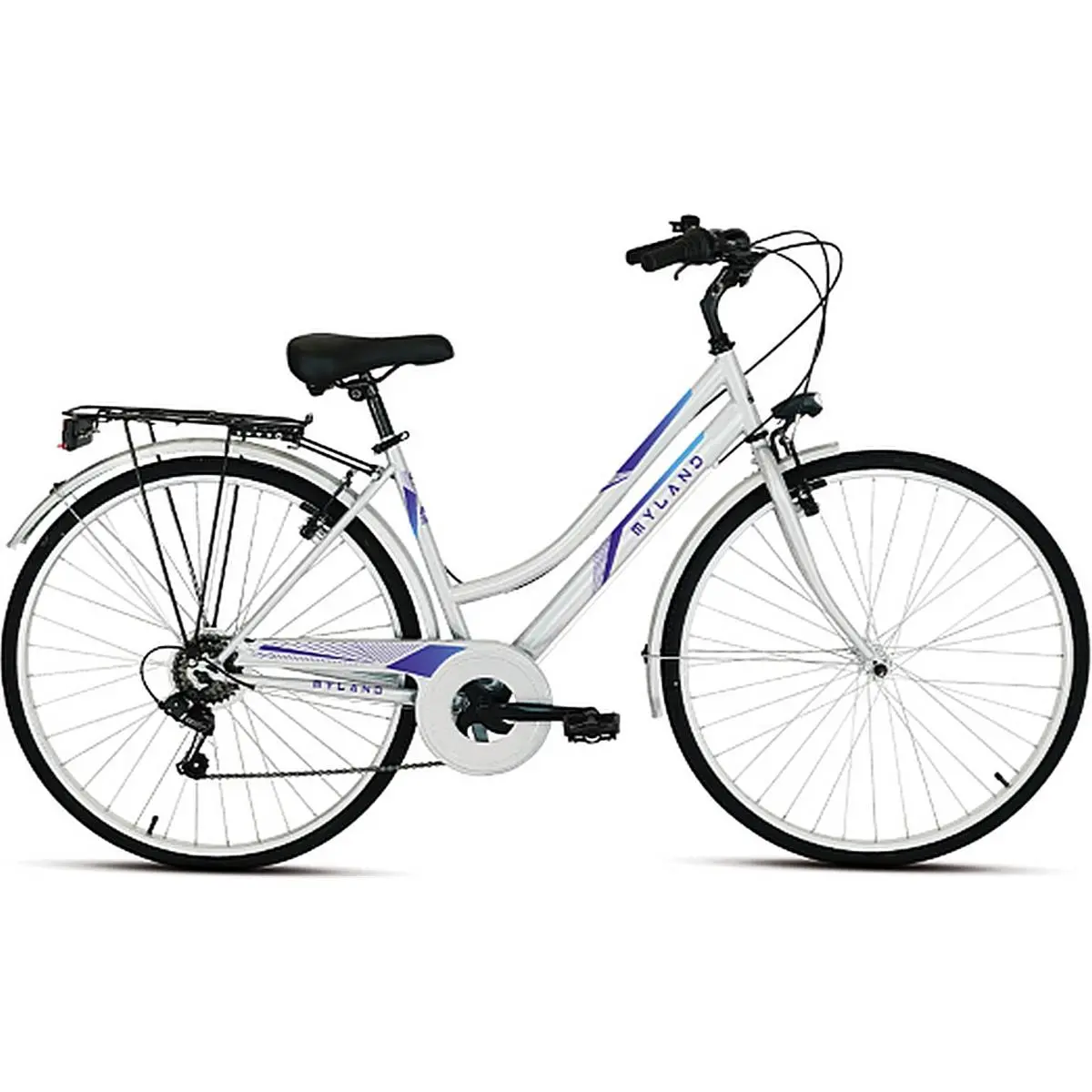 8059796061391 - Damen City Fahrrad MYLAND 28 Grau-Blau mit Shimano 7-Gang Größe M