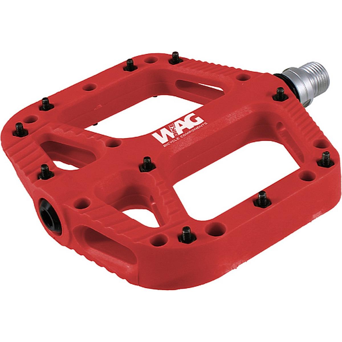 8059796062510 - Flache MTB-Pedale Rot aus Verbundharz mit Chromoly-Achse und 10 PIN pro Seite