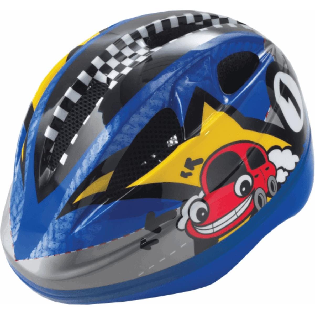 8059796066020 - Blaue Kinderhelm mit Auto 48-52cm - Zertifiziert nach EN1078