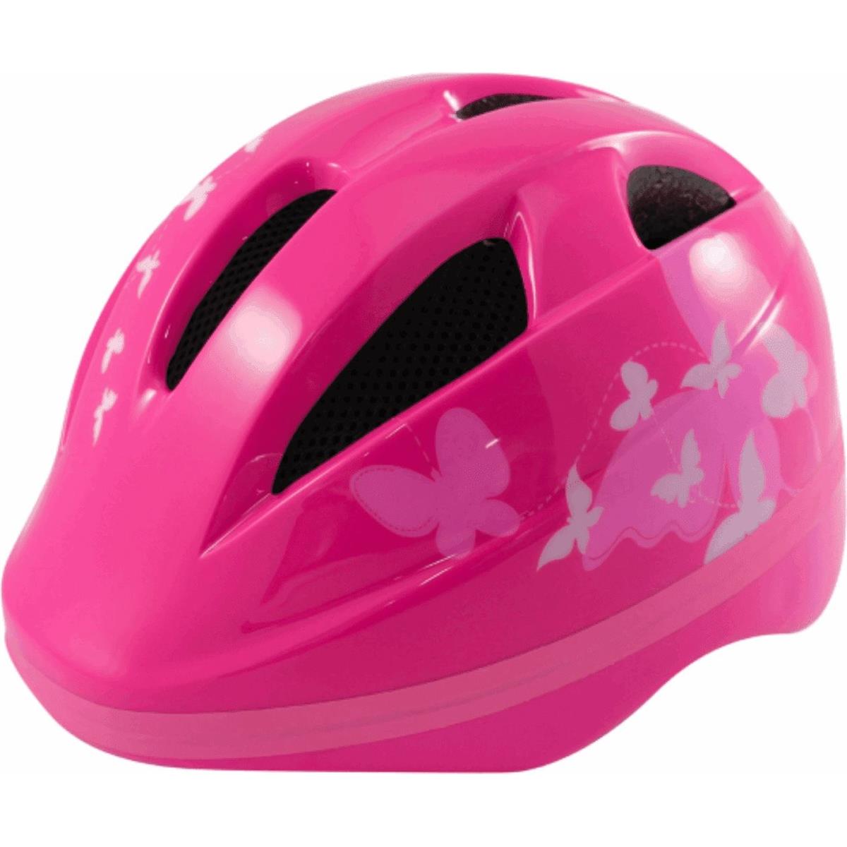 8059796067003 - Rosa Helm für Mädchen mit Schmetterlingen 52-56 cm - EN1078 zertifiziert