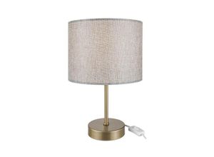 8059916742223 - Webmarketpoint - Tischlampe Flora ASZ1496 mit zylindrischem Lampenschirm aus sandfarbenem Stoff